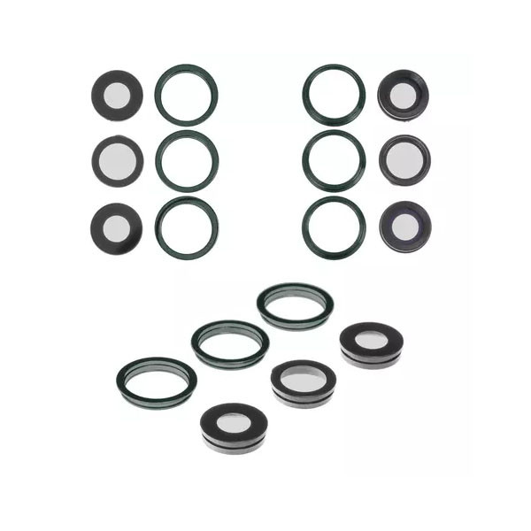 Скло камери для iPhone 11 Pro, з рамкою, комплект 6 шт., Midnight Green - 1