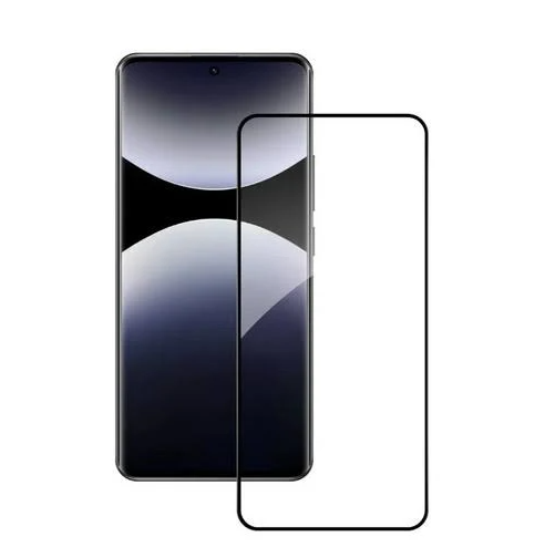 Захисне скло Bacas Full Glue для Xiaomi Redmi Note 14 Pro/14 Pro Plus (0.33 mm) Black - 1