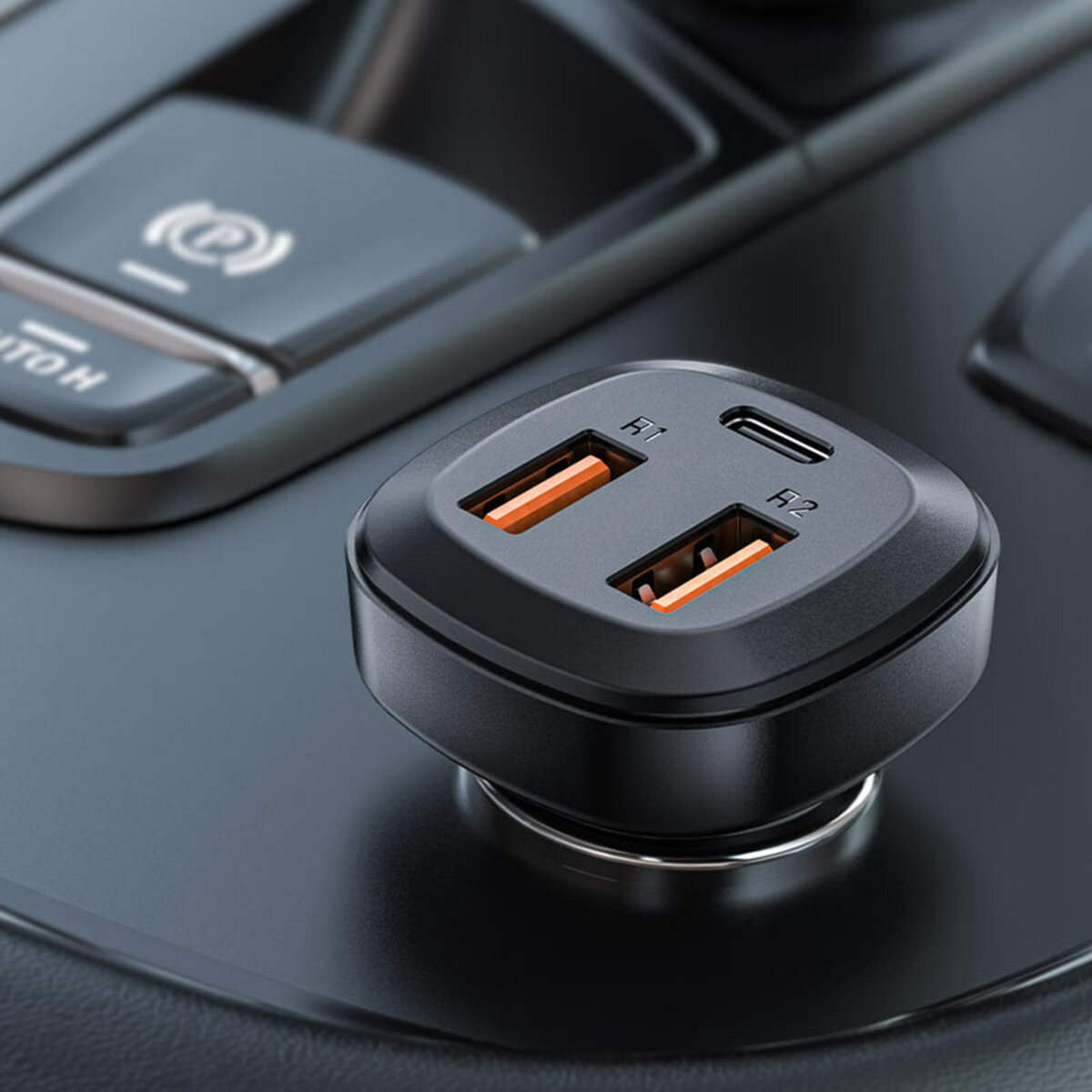 Автомобільний зарядний пристрій Acefast B9, 66W, 2xUSB-A, 1xType-C Black - 10