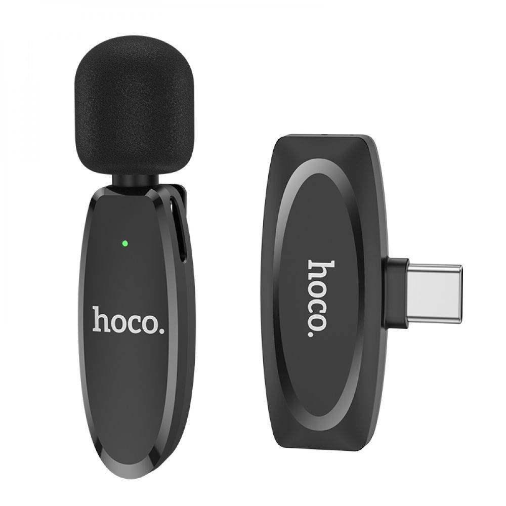 Мікрофон петличний бездротовий Hoco L15 Type-C Black - 1