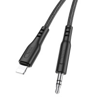 Кабель AUX Hoco UPA18, Lightning to Jack 3.5 mm, 1m, Black