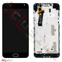 Дисплейний модуль Meizu M2, M2 mini M578 з рамою, кнопкою Home, Original, Black