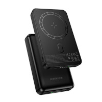 Універсальна мобільна батарея Borofone BJ82, 5000mAh, Magnet Wireless Charge, Black