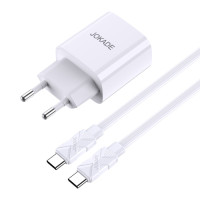 Мережевий зарядний пристрій Jokade JB042, Cable Type-C to Type-C, PD 20W, White 1