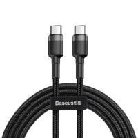 Кабель Baseus Cafule Cable, Type-C to Type-C, PD 3A, 60W, 2m, Gray-Black