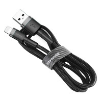 Кабель Baseus Cafule Cable, Lightning, 2.4A, 1m, Gray-Black 7