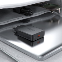 Мережевий зарядний пристрій Acefast A65, PD 20W, GaN, Black 4