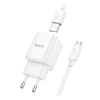 Мережевий зарядний пристрій Hoco C145A, Cable Micro, QC 3.0 18W, White 4