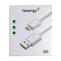 Кабель iEnergy Classic Pro, Lightning, 1m, 2.4A, White 1