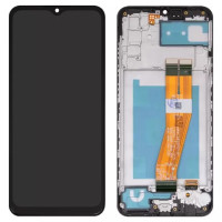 Дисплейний модуль для Samsung A025F/DS Galaxy A02s, з рамкою, Сopy, з жовтим шлейфом, Black