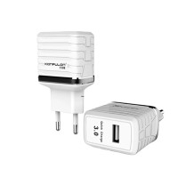 Мережевий зарядний пристрій Konfulon C32Q, Cable Type-C, 18W, White