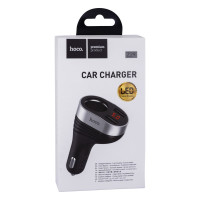 Автомобільний зарядний пристрій Hoco Z29 Regal, LCD Display, Cigarette Lighter 2USB, Black 1