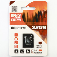Карта пам'яті Mibrand 32Gb microSDHC (UHS-1 U3) class 10 (adapter SD)