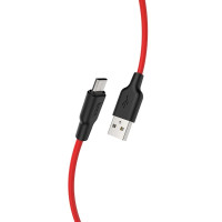Кабель Hoco X21 Plus, Micro, 1m, 2.4A, Red