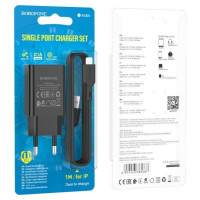 Мережевий зарядний пристрій Borofone BA68A, Cable Micro, 2.1A, Black 1