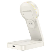 Безпровідний зарядний пристрій Hoco CQ3, 3 in 1, 15W, Magsafe, White 3