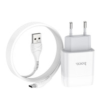 Мережевий зарядний пристрій Hoco C73A, Cable Type-C, 2.4A, White 3