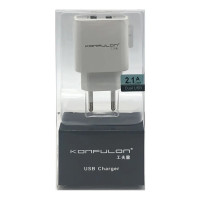 Мережевий зарядний пристрій Konfulon C18, Cable Lightning, 2,1A, White 2