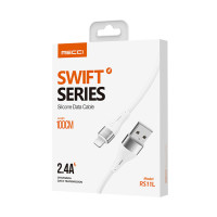 Кабель Recci Swift Series RS11L, Lightning, 1m, 2.4A, White 1