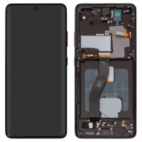 Дисплейний модуль для Samsung G998 Galaxy S21 Ultra 5G, з рамкою, High Copy, OLED, Black