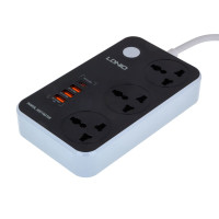 Мережевий подовжувач LDNIO SC3412, 3xSocket/1xType-C/3xUSB-A, QC 3.0, 2m, Black-Gray 3