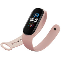 Ремінець для фітнес браслету Mi Band 5/6/7 Silicone, Sand Pink 1