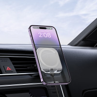 Автотримач Hoco HW17, Wireless Charging MagSafe, 15W, White 5