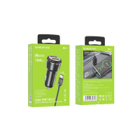 Автомобільний зарядний пристрій Borofone BZ17, QC3.0 18W, Cable Type-C, Black 1