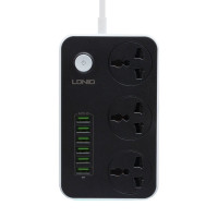 Мережевий подовжувач LDNIO SC3604, 3xSocket/6xUSB-A, 2m, Black 1