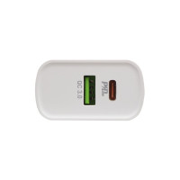 Мережевий зарядний пристрій Hoco C80A, Cable Type-C to Type-C, PD 20W, QC3.0, White 2