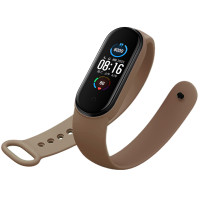 Ремінець для фітнес браслету Mi Band 5/6/7 Silicone, Brown 2
