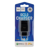 Мережевий зарядний пристрій Hoco C72Q, QC3.0, PD 18W, Black 2