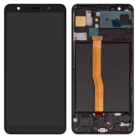 Дисплейний модуль для Samsung A750 Galaxy A7 (2018), з рамкою, High Copy, OLED, Black