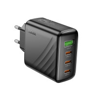 Мережевий зарядний пристрій Hoco CS27A, 3xType-C, 1xUSB-A, PD 67W, QC 3.0, Black 4