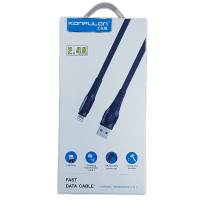Кабель Konfulon DC02C, Lightning, 2m, 2A, Black 2