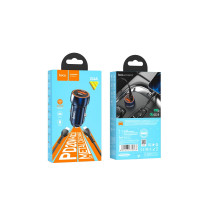 Автомобільний зарядний пристрій Hoco Z46A, PD 20W, QC 3.0, Cable Type C to Lightning, Sapphire Blue 1