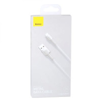 Кабель Baseus Cafule Metal Data Cable, Lightning, 2.4A, 1m, White 1