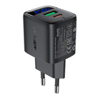 Мережевий зарядний пристрій Acefast A114, PD 25W, GaN, Black