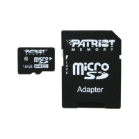 Карта пам'яті Patriot LX Series, 16Gb, micro SDHC UHS-1, class 10, adapter SD