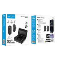 Мікрофон петличний безпровідний Hoco DI56, Twin Lightning, Black 1