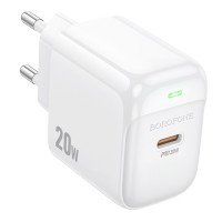 Мережевий зарядний пристрій Borofone BAS43A, PD 20W, QC 3.0, White 3