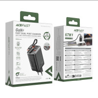 Мережевий зарядний пристрій Acefast A111, PD 67W, GaN, Cable Type-C, Black 4