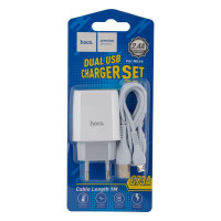 Мережевий зарядний пристрій Hoco C73A, Cable Micro, 2.4A, White 1