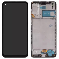 Дисплейний модуль для Samsung A217 Galaxy A21s, з рамкою, Сopy, Black