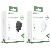 Мережевий зарядний пристрій Acefast A5 PD 32W, Dual Port Type-C, USB-A White 2