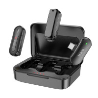 Мікрофон петличний бездротовий Hoco DI56, Twin Type-C, Black 5