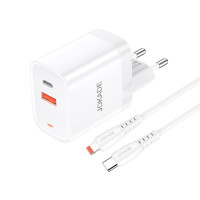 Мережевий зарядний пристрій Jokade JB082, Cable Type-C to Lightning, 30W, QC 3.0, White 3