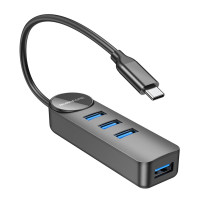 USB-хаб Borofone DH5, 4 in 1, Type-C to 4xUSB 3.0, 0.2m, Black 5