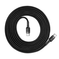 Кабель Baseus Cafule Cable, Type-C to Type-C, PD 3A, 60W, 2m, Gray-Black 1