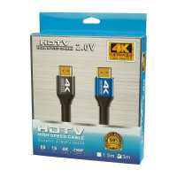 Кабель HDMI to HDMI, 2.0V, 4K 3840P, 3m, Black 1